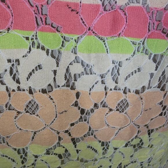 Ann Taylor Bright Striped Lace Sheath Dress Size 4 - Picture 4 of 8